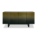 Elmira - Glam Black Ash + Gradient Stainless Steel Round Dining Table