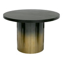 Elmira - Glam Black Ash + Gradient Stainless Steel Round Dining Table