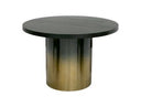 Elmira - Glam Black Ash + Gradient Stainless Steel Round Dining Table