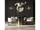 Elmira - Glam Black Ash + Gradient Stainless Steel Round Dining Table
