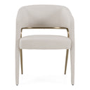 Elson - Modern Off-White Fabric + Antique Brass Dining Chair