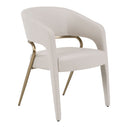 Elson - Modern Off-White Fabric + Antique Brass Dining Chair