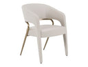 Elson - Modern Off-White Fabric + Antique Brass Dining Chair