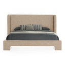 Emilio - Modern Natural Burlap + Walnut Nightstand