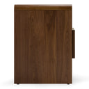 Emilio - Modern Natural Burlap + Walnut Nightstand