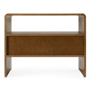 Emilio - Modern Natural Burlap + Walnut Nightstand
