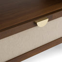 Emilio - Modern Beige Fabric + Burlap + Walnut 4-Piece Bedroom Set