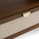 Emilio - Modern Natural Burlap + Walnut Nightstand