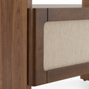 Emilio - Modern Beige Fabric + Burlap + Walnut 4-Piece Bedroom Set