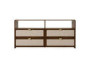 Emilio - Modern Natural Burlap + Walnut Dresser