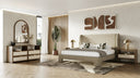 Emilio - Modern Natural Burlap + Walnut Dresser