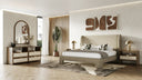 emilio - modern beige fabric bed
