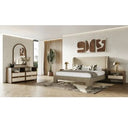 Emilio - Modern Beige Fabric Bed