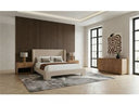 Emilio + Roma - Modern Beige Fabric + Oak 4-Piece Bedroom Set