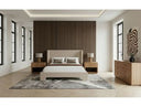 Emilio + Roma - Modern Beige Fabric + Oak 4-Piece Bedroom Set