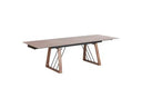 Emmond - Mid-Century Modern Ceramic + Walnut Extendable Dining Table