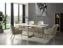 Tyler - Modern Grey + Gold Dining Chair
