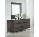 Enzo Italian Modern Grey Oak & Fabric 4-Piece Bedroom Set