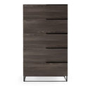 Enzo Italian Modern Grey Oak & Fabric 4-Piece Bedroom Set