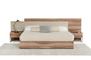 Matteo Italian Modern Walnut & Fabric 4-Piece Bedroom Set