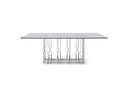 Adelaide Modern Stainless Steel & Glass Dining Table