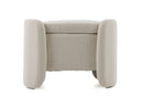 Erin - Modern Cream Fabric Storage Ottoman