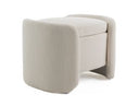 Erin - Modern Cream Fabric Storage Ottoman