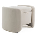 Erin - Modern Cream Fabric Storage Ottoman