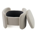 Erin - Modern Cream Fabric Storage Ottoman
