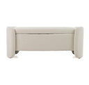 Erin - Modern Cream Fabric Storage Ottoman