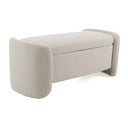 Erin - Modern Cream Fabric Storage Ottoman