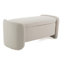 Erin - Modern Cream Fabric Storage Ottoman Bench