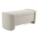 Erin - Modern Cream Fabric Storage Ottoman Bench