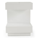 Esso Modern White Glossy Tall Nightstand