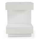 Esso Modern White Glossy Tall Nightstand
