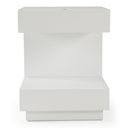 Esso Modern White Glossy Tall Nightstand