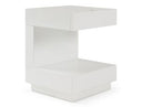 Esso Modern White Glossy Tall Nightstand