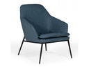 Whitney - Modern Blue & Walnut Accent Chair & Ottoman