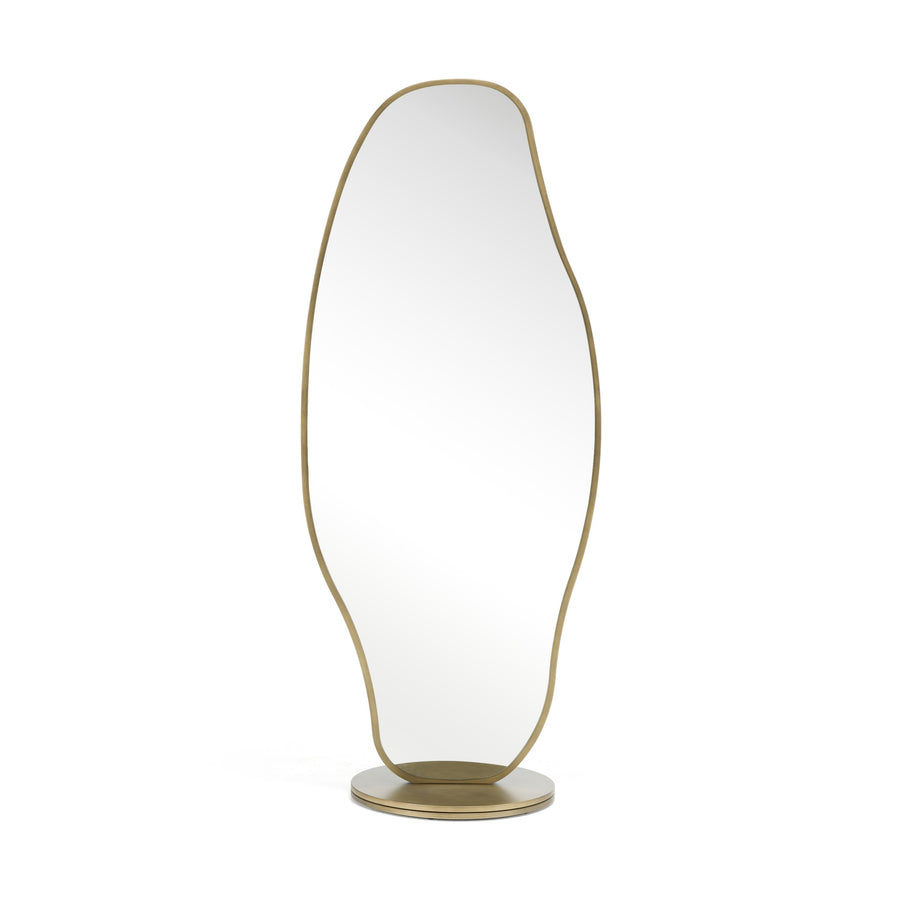 Esteem - Modern Antique Brass Freestanding Mirror