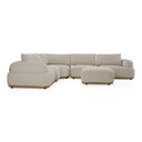 Evans - Contemporary Off-White Fabric Modular Sectional Sofa-5-Piece Sectional