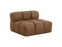 Everest - Modern Brown Leather Modular Armless Sectional Seat
