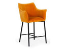 Exodus - Modern Orange Velvet Counter Stool