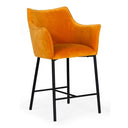 Exodus - Modern Orange Velvet Counter Stool