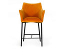 Exodus - Modern Orange Velvet Counter Stool