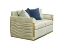 Tenaya Modern Beige Fabric & Gold Loveseat Sofa