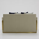 Tenaya Modern Beige Fabric & Gold Loveseat Sofa