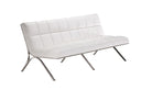 Antimony Mid-Century White Leatherette Sofa Set