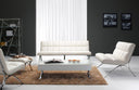 Antimony Mid-Century White Leatherette Sofa Set