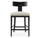 Fabien - Mid-Century Modern Beige Linen + Wood Counter Chair
