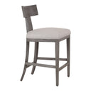 Fabien - Mid-Century Modern Beige Linen + Grey Wash Counter Chair
